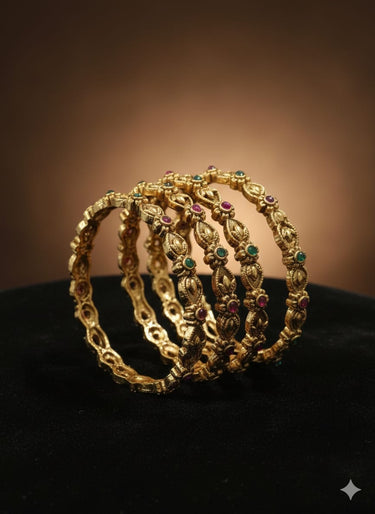 Antique Floral Stone Bangle